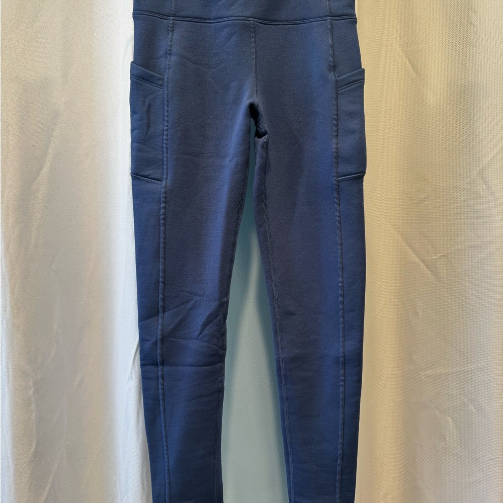 Athleta Kids Deep Blue fleece lined Leggings